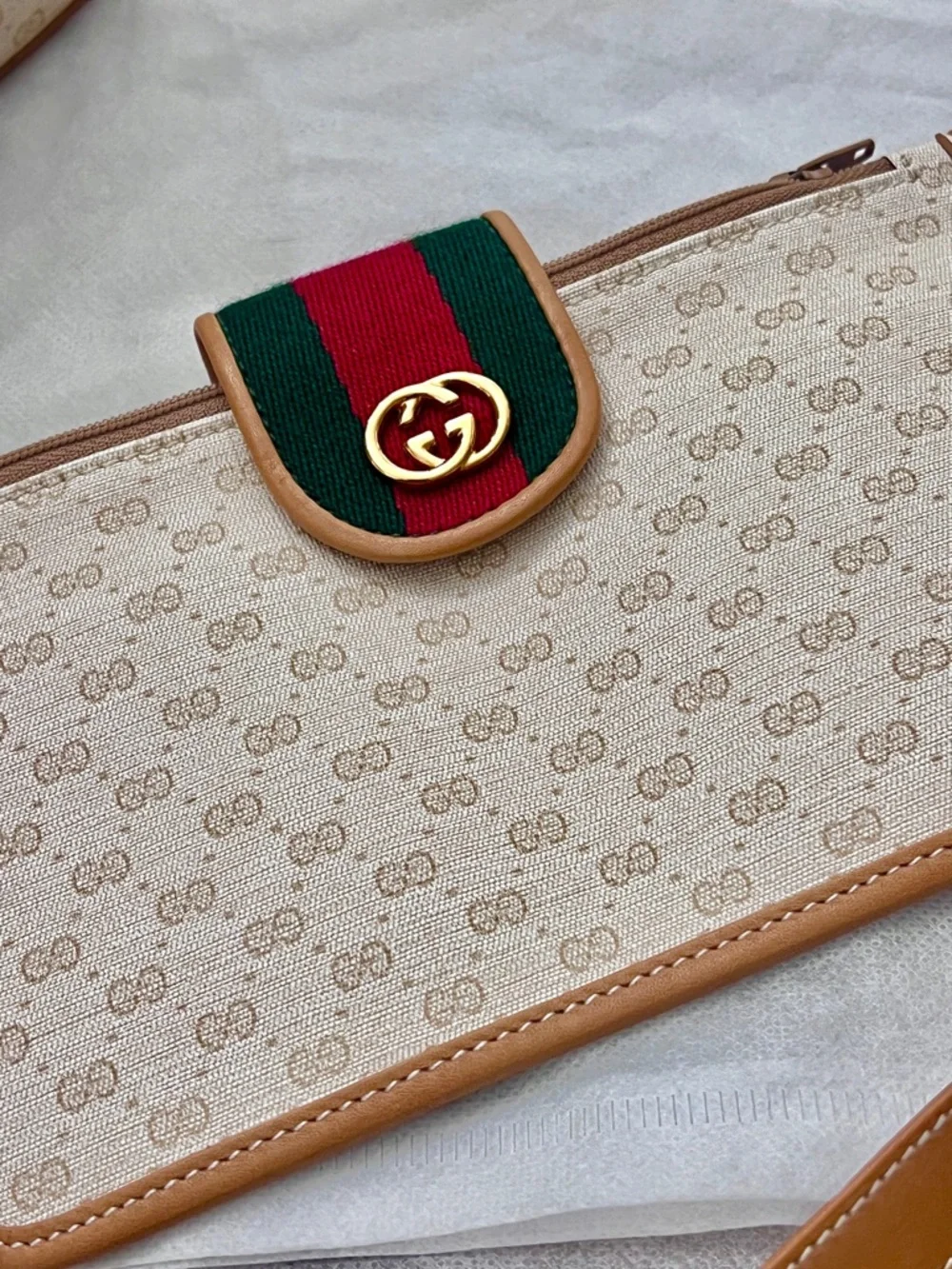 RARE AUTHENTIC VINTAGE Gucci GG Sherry Line Pochette - Picture 7 of 14